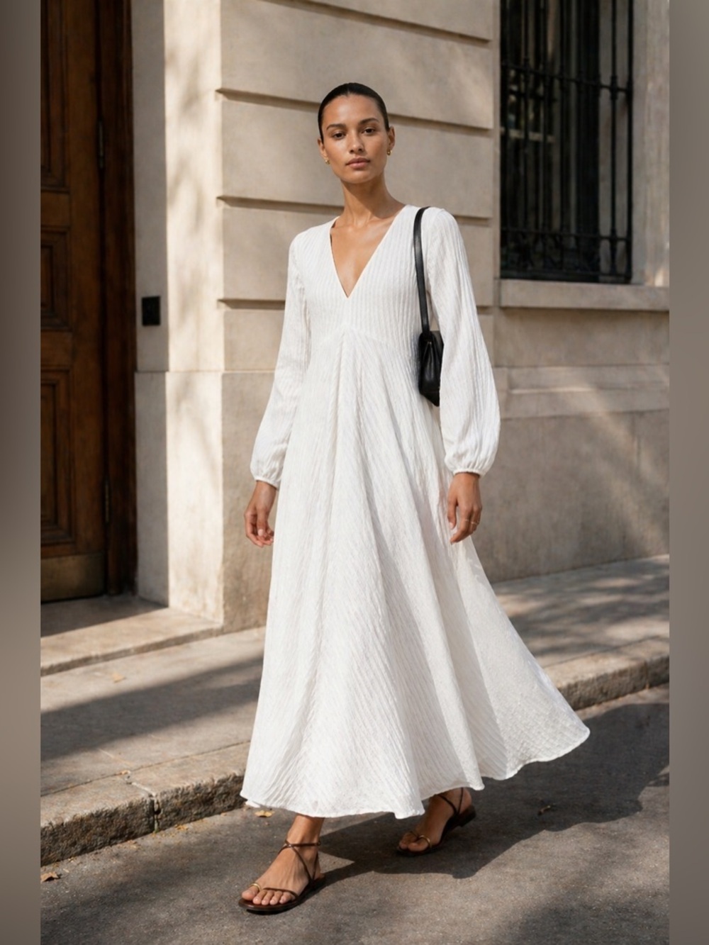 ZARA new without tags BOHO FLOWY LONG STRIPED DRESS - small